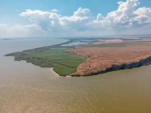 Aerial view of Dolosman Cape with Argamum fortress located in Tulcea county