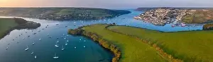 Kingsbridge Prints: Aerial view by drone of Kingsbridge Estuary and Salcombe in Devon