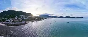 Hight Prints: Aerial view drone shot Amazing panorama patong bay phuket island