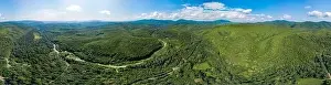 Cotswold Prints: Aerial view from drone of South Caucasus Mountain Panorama
