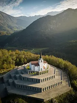 Bell Prints: Aerial view by drone of St. Anthony's Sanctuary Caporetto Memorial