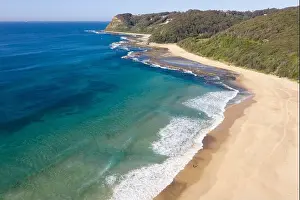 Travel Location Prints: Aerial view of Dudley Beach - NSW Australia