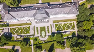 Aerial view of Electoral Palace Koblenz and park garden Germany interesting places