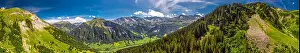 Glarus Prints: Aerial view of Elm village and Swiss mountains - Piz Segnas