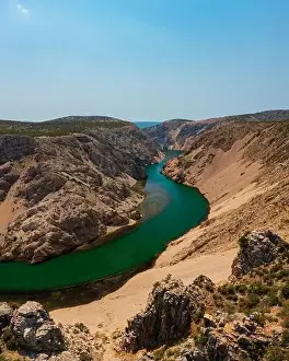 Zrmanje Prints: Aerial view about the famous Zrmanja river and canyon in southern Lika and northern Dalmatia