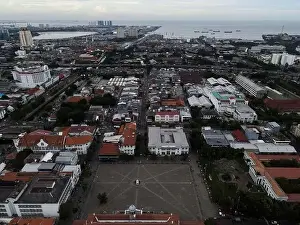 Batavia Prints: Aerial View. Fatahilah museum at Old City at Jakarta