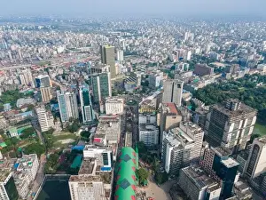 Urban Sprawl Prints: Aerial View of Financial District of Dhaka City- Motijheel Commerical Area
