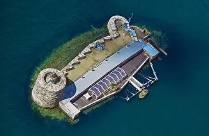 Sydney Harbour Prints: Aerial view of Fort Denison, the former convict site on Sydney Harbour