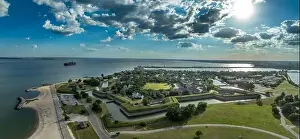 Chesapeake Prints: Aerial view of Fort Monroe former military installation in Hampton