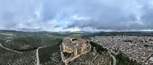 Alcazaba Prints: aerial view of the fortress of La Mota in the municipality of Alcalá the Real, Andalusia