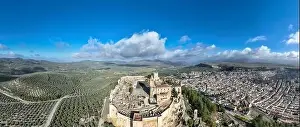 Alcazaba Prints: aerial view of the fortress of La Mota in the municipality of Alcalá the Real, Andalusia
