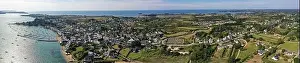 Sea Side Prints: aerial view of the french city of Locmariaquer in Finistere in Brittany