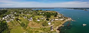 Sea Side Prints: aerial view of the french city of Locmariaquer in Finistere in Brittany
