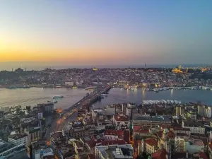 Istanbul Bridge Prints: Aerial view of Galata Tower of istanbul Turkey