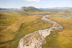 Outdoor Recreation Prints: An aerial view of Gates of the Arctic National Park shows the vast