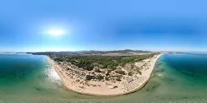 Sozopol Prints: Aerial view of Gradina (Garden) Beach near town of Sozopol, Burgas Region, Bulgaria