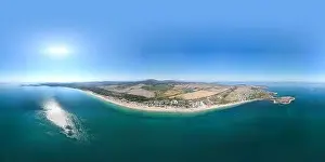 Yachting Prints: Aerial view of Gradina (Garden) Beach near town of Sozopol, Burgas Region, Bulgaria