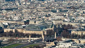 Petit Prints: Aerial view of the Grand Palais and Alexandre iii bridge in Paris