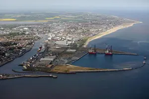 Aerial view of Great Yarmouth Harbour