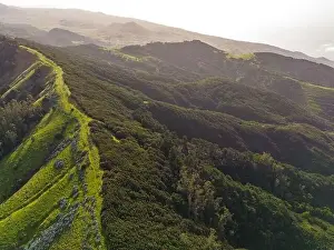 Villa De Valverde Prints: Aerial View at Green Volcanic Hills near Villa de Valverde at El Hierro Island