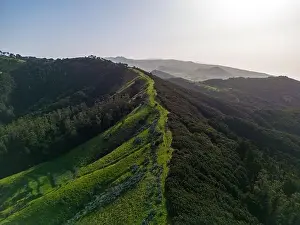 Villa De Valverde Prints: Aerial View at Green Volcanic Hills near Villa de Valverde at El Hierro Island