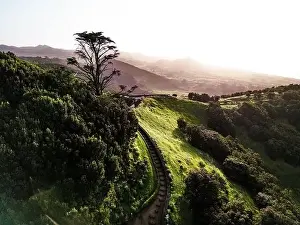 Villa De Valverde Prints: Aerial View at Green Volcanic Hills near Villa de Valverde at El Hierro Island
