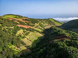 Villa De Valverde Prints: Aerial View at Green Volcanic Hills near Villa de Valverde at El Hierro Island