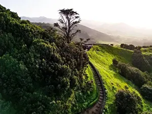 Villa De Valverde Prints: Aerial View at Green Volcanic Hills near Villa de Valverde at El Hierro Island