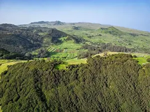 Villa De Valverde Prints: Aerial View at Green Volcanic Hills near Villa de Valverde at El Hierro Island