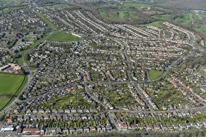 Ariel Prints: An aerial view of the Greenhill area of Sheffield