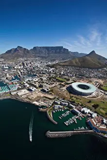 Speedboat Prints: Aerial View onto and Greenpoint Stadium, Cape Town, Western Cape, South Africa