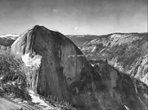 Yosemite Prints: Aerial view of Half Dome with three biplanes in front, Yosemite National Park, July 1932
