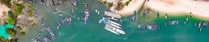Island Paradise Prints: Aerial view of Hat Noppharat Thara Mu Ko Phi Phi National Park, Ao Nang, Krabi, Thailand