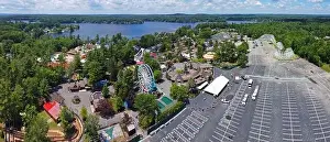 American United Prints: Aerial view of Historic Canobie Lake Park by the Canobie Lake in town of Salem