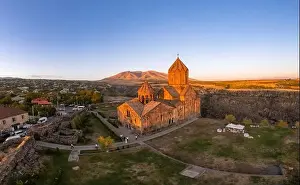 Armenian Prints: Aerial view of Hovhannavank monastery and Ohanavan village