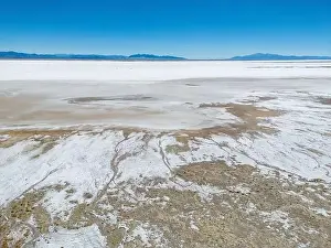 Salinas Grandes Prints: Aerial view of the huge salt flats Salinas Grandes de Jujuy in northern Argentina while traveling South America