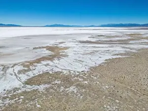 Salinas Grandes Prints: Aerial view of the huge salt flats Salinas Grandes de Jujuy in northern Argentina while traveling South America