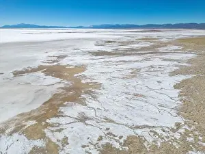 Salinas Grandes Prints: Aerial view of the huge salt flats Salinas Grandes de Jujuy in northern Argentina while traveling South America