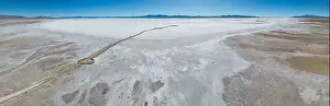 Crystallization Prints: Aerial view of the huge salt flats Salinas Grandes de Jujuy in northern Argentina while traveling South America