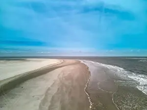 South Carolina Prints: Aerial view of Hunting Island State Park shoreline