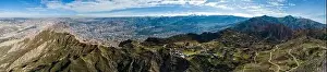 High Lying Prints: Aerial view from the impressive landmark Muela del Diablo down into the valley with the highest capital