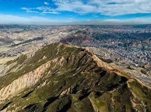 High Lying Prints: Aerial view from the impressive landmark Muela del Diablo down into the valley with the highest capital