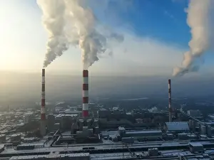 Metallurgy Prints: Aerial view of Industrial zone