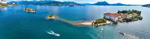 Lago Prints: Aerial view of Isola Bella, in Isole Borromee archipelago in Lake Maggiore, Italy