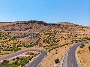 Dirt Road Prints: Aerial view of Kahta Sincik Road near the village of Taslica