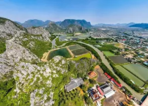 Prachuap Khiri Khan Prints: Aerial view of Khao Daeng View Point
