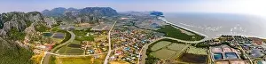 Prachuap Khiri Khan Prints: Aerial view of Khao Daeng View Point