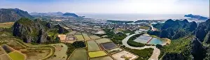 Prachuap Khiri Khan Prints: Aerial view of Khao Daeng View Point