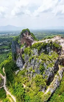 Khao Prints: Aerial view of Khao Khuha mountain in Songkhla, Thailand