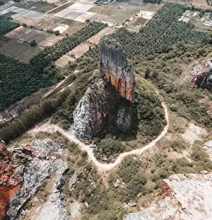 Khao Prints: Aerial view of Khao Khuha mountain in Songkhla, Thailand